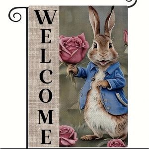 NIP WELCOME Burlap Double Sided Garden Flag 
1pc, 12” x 18”